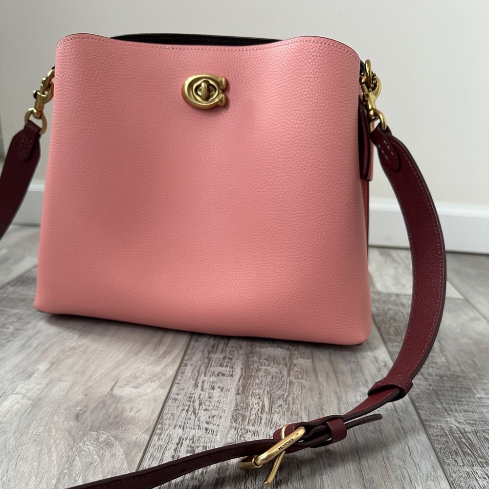 Coach Willow Bucket Bag in Candy Pink color block